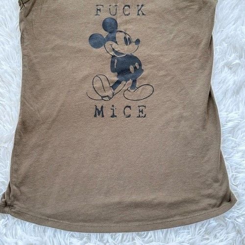 “F*ck Mice” Racerback Tank Edgy Rebellious Cartoon Anti-Disney Statement Top Med 6