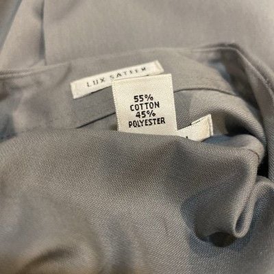 Mens Van Heusen Lux Sateen Gray Long Sleeve Dress Shirt Size 16 ½ (32/33) 9