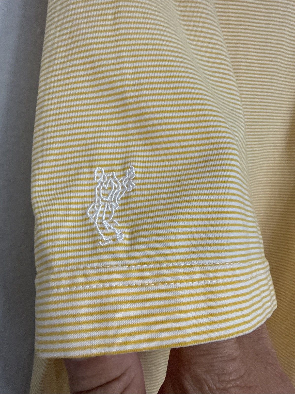 Ashworth Mens Yellow Striped Golf Polo Shirt Short Sleeve Size M-0139 5