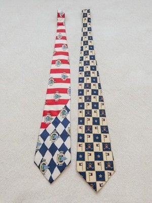 Lot of 2 Vintage 90s Men's Silk Ties Nautica Yacht Squadron Tommy Hilfiger Golf 2