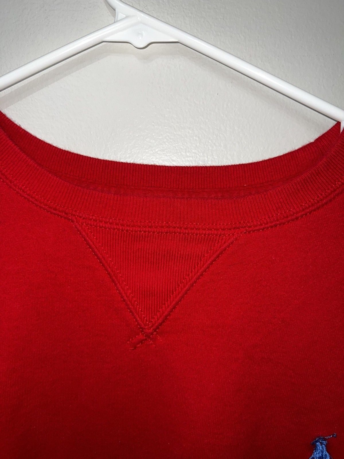 Polo Ralph Lauren Sweatshirt Crewneck Men's Size L Red Blue Pony Pullover 5