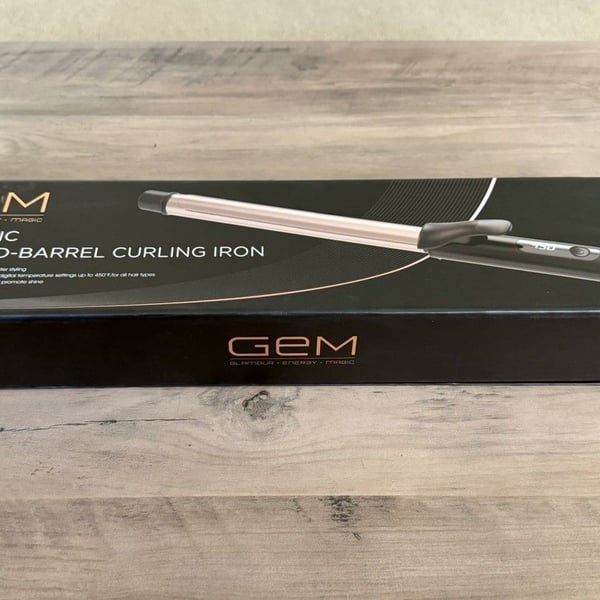 GEM 1” Ceramic Curling Iron Extended Barrel Rose Gold Dual Voltage