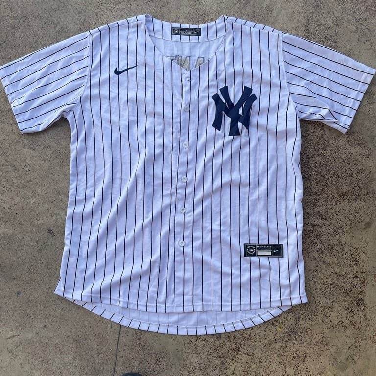 Nike Yankees Stanton #27 Pinstripe Jersey 2