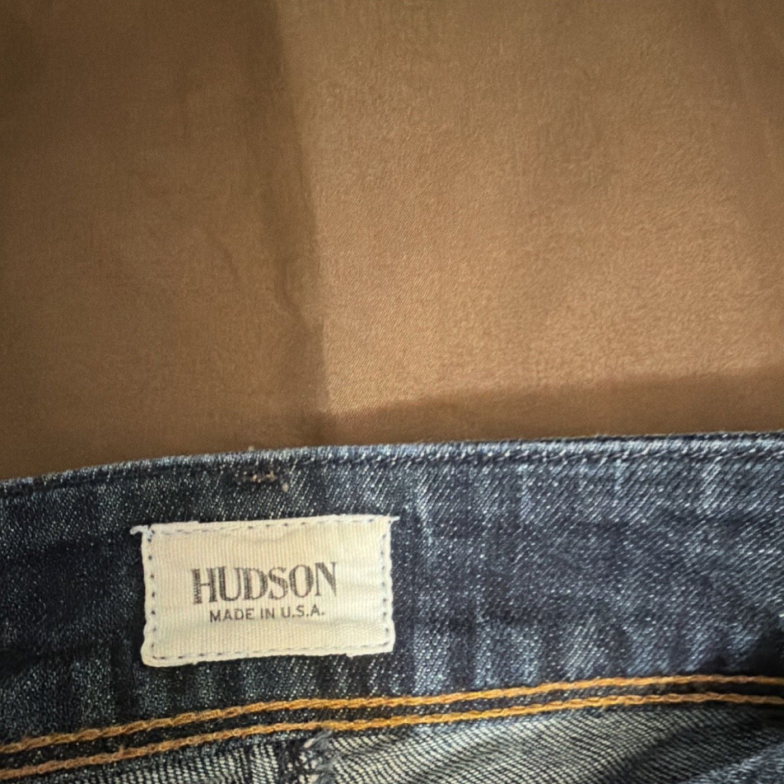 Hudson Women's Blue Straight Stretch Denim Jeans 5-Pocket Zip Button Logo Accent 3
