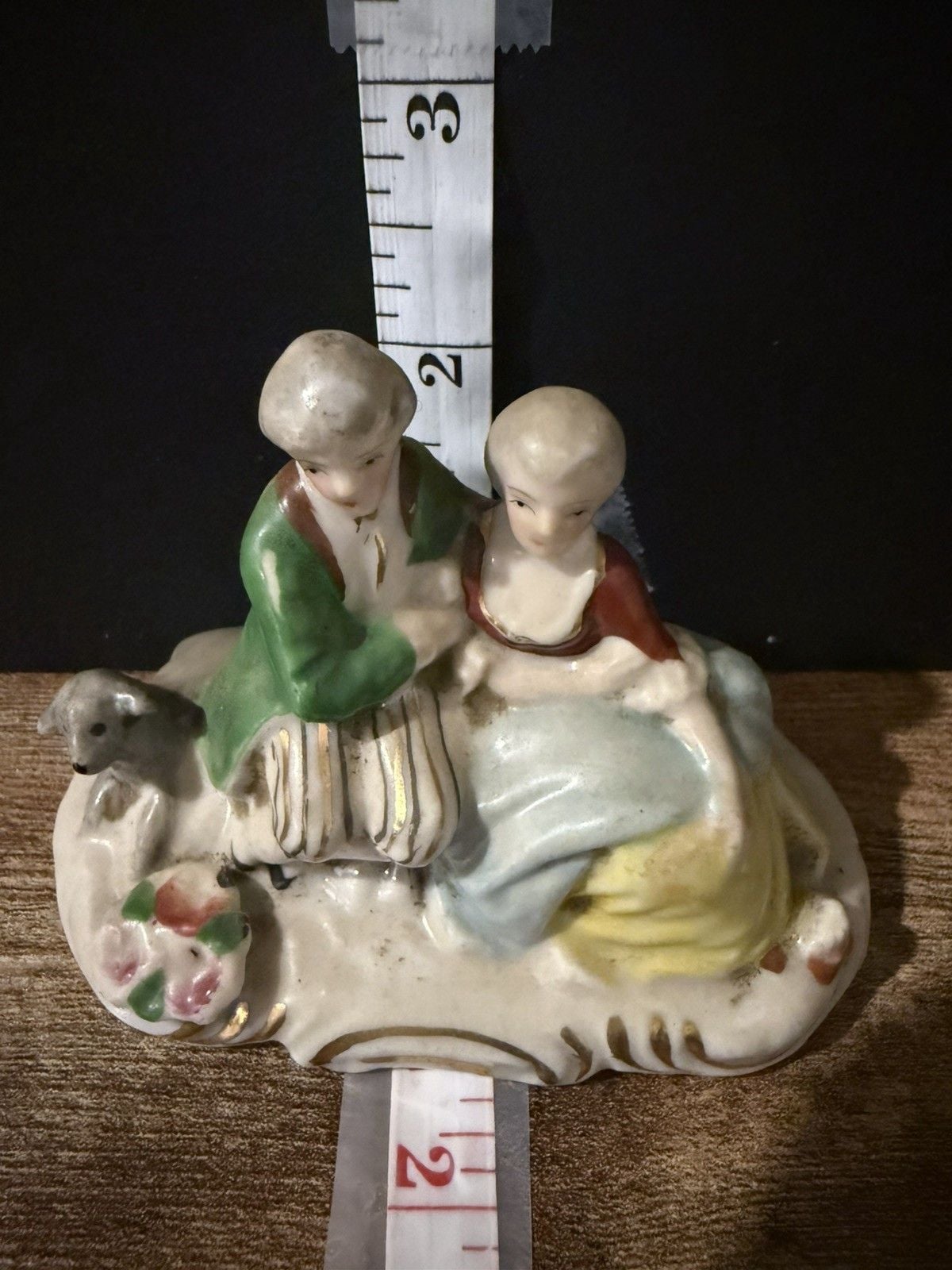 Vintage Hand painted porcelain made in OC Japan colonial couple & Lamb Figurine 1