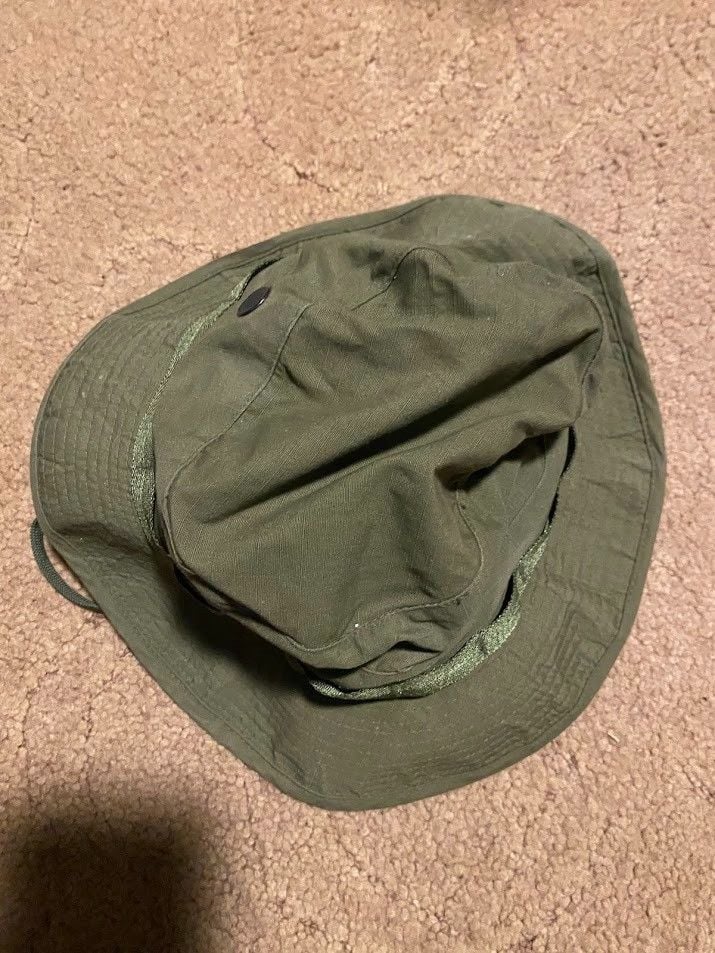 ORIGINAL VIETNAM WAR US ARMY INFANTRY OD SUMMER BOONIE FIELD HAT-6 5/8, 1969 4