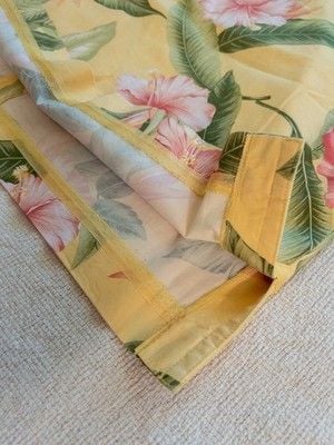 Tommy Bahama Stretch Skirt Size 10 Yellow Tropical Hibiscus Floral Palm Leaf 19" 8
