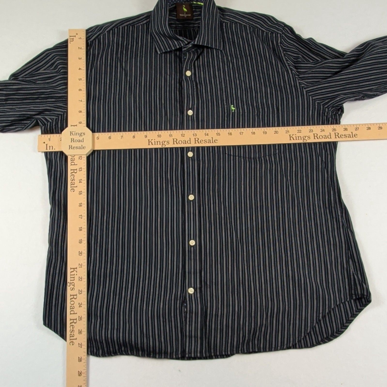 TAILORBYRD Men's Striped 100% Cotton Button-Front Dress Shirt XL 34/35 6