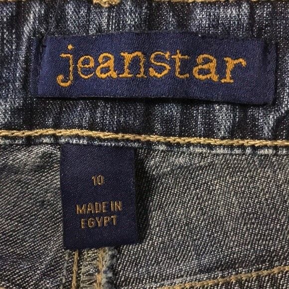 Jean Star Blue Denim Mid Rise 5 Pocket Stretch Crop Jeans Size 10 7