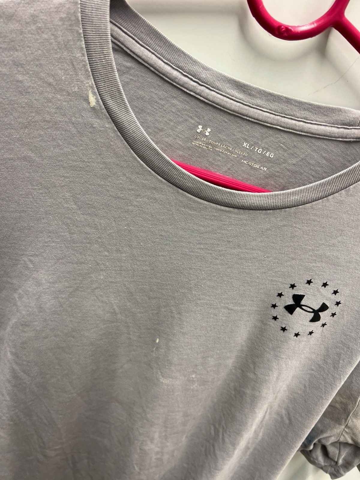 Under Armour HeatGear T Shirt Mens Extra Large Gray Freedom Flag Flaw 4
