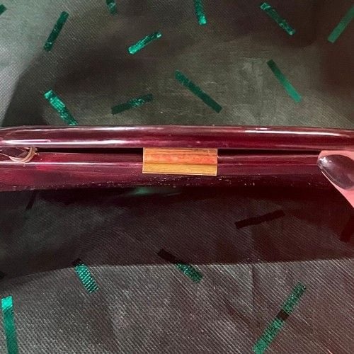 Vintage Burgundy Handbag with Sturdy Handle 4