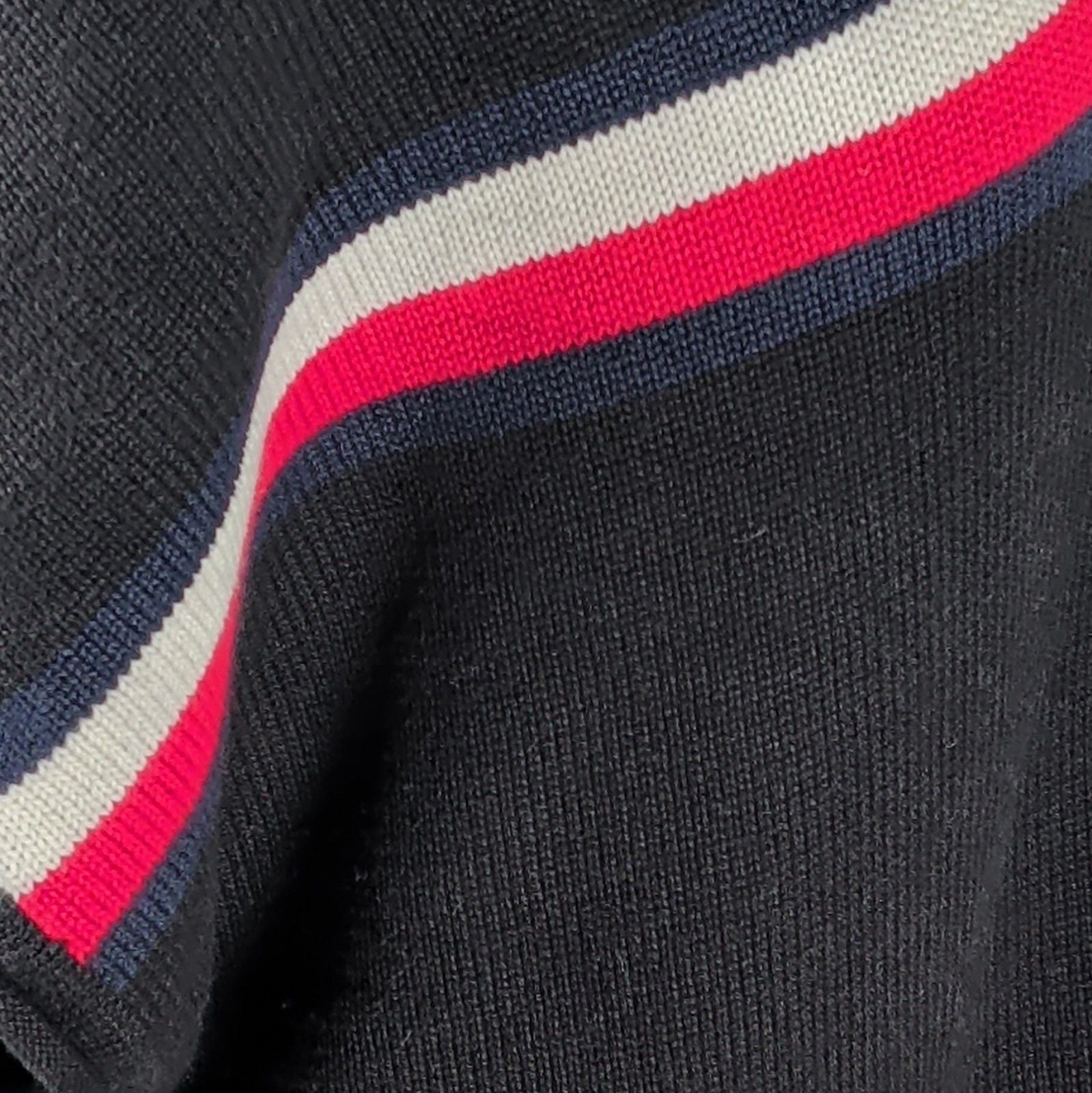 Tommy Hilfiger Hooded Sweater Dress XL Black Red White Striped Short Sleeve Knit 11