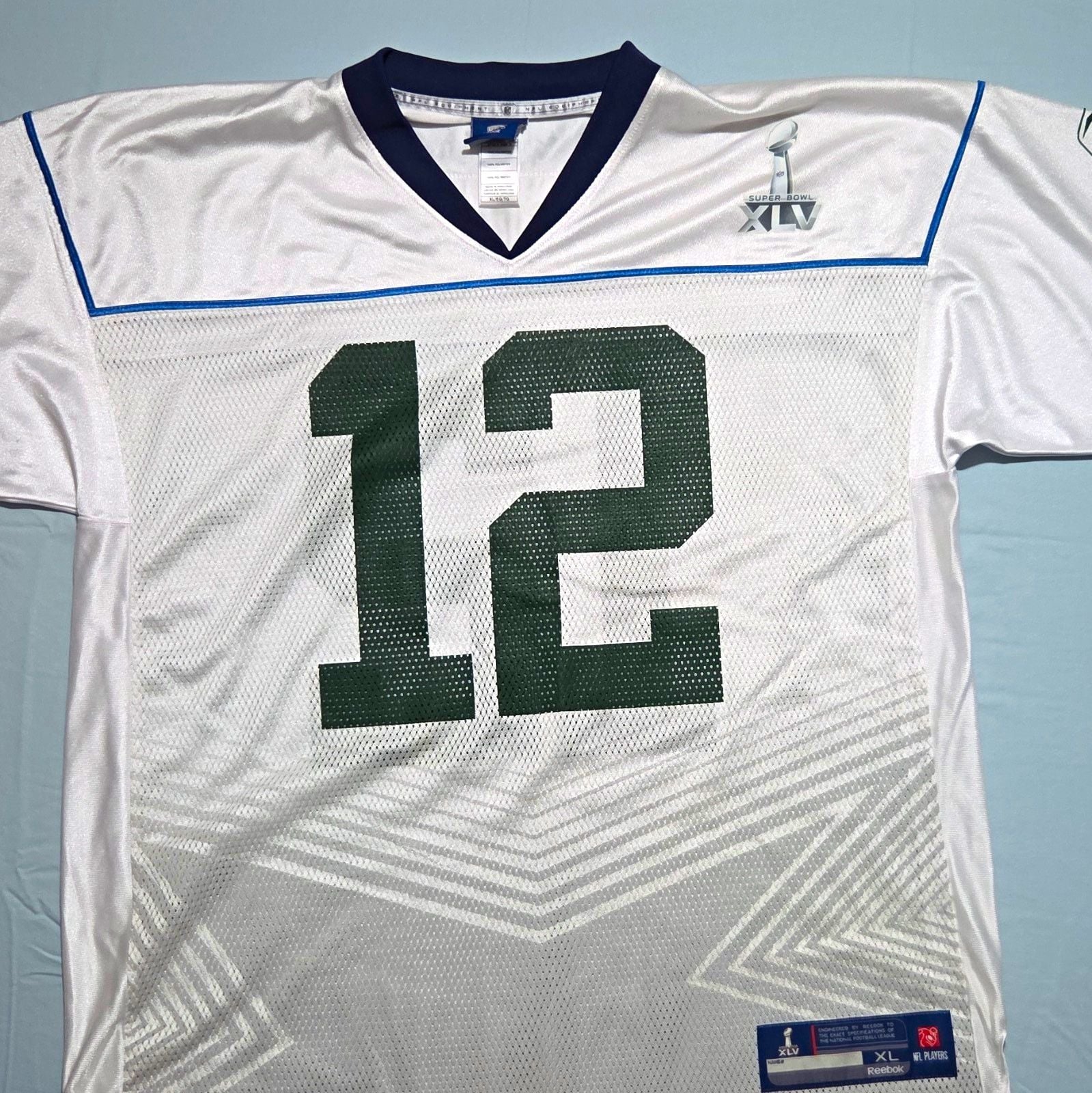 Reebok NFL Packers Aaron Rodgers #12 Men’s XL White Super Bowl XLV 2