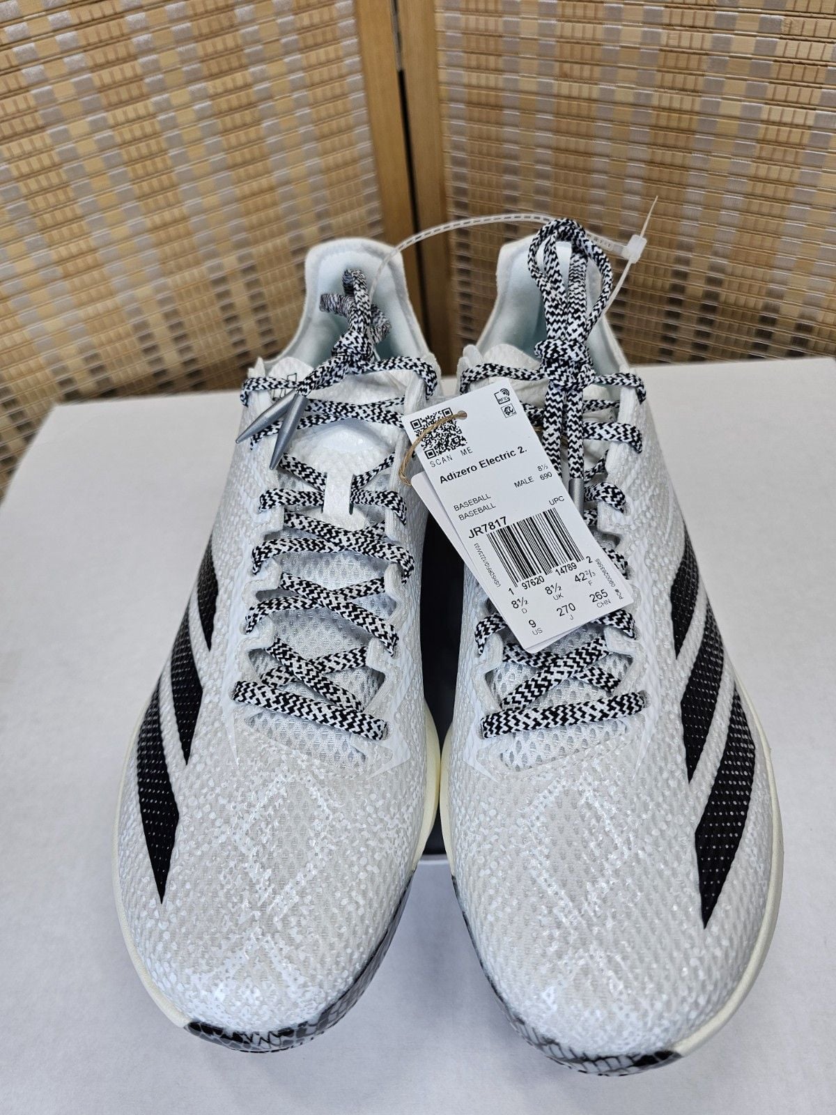 adidas Adizero Electric 2.0 Baseball Cleats Men’s 9 White Snakeskin JR7817 10