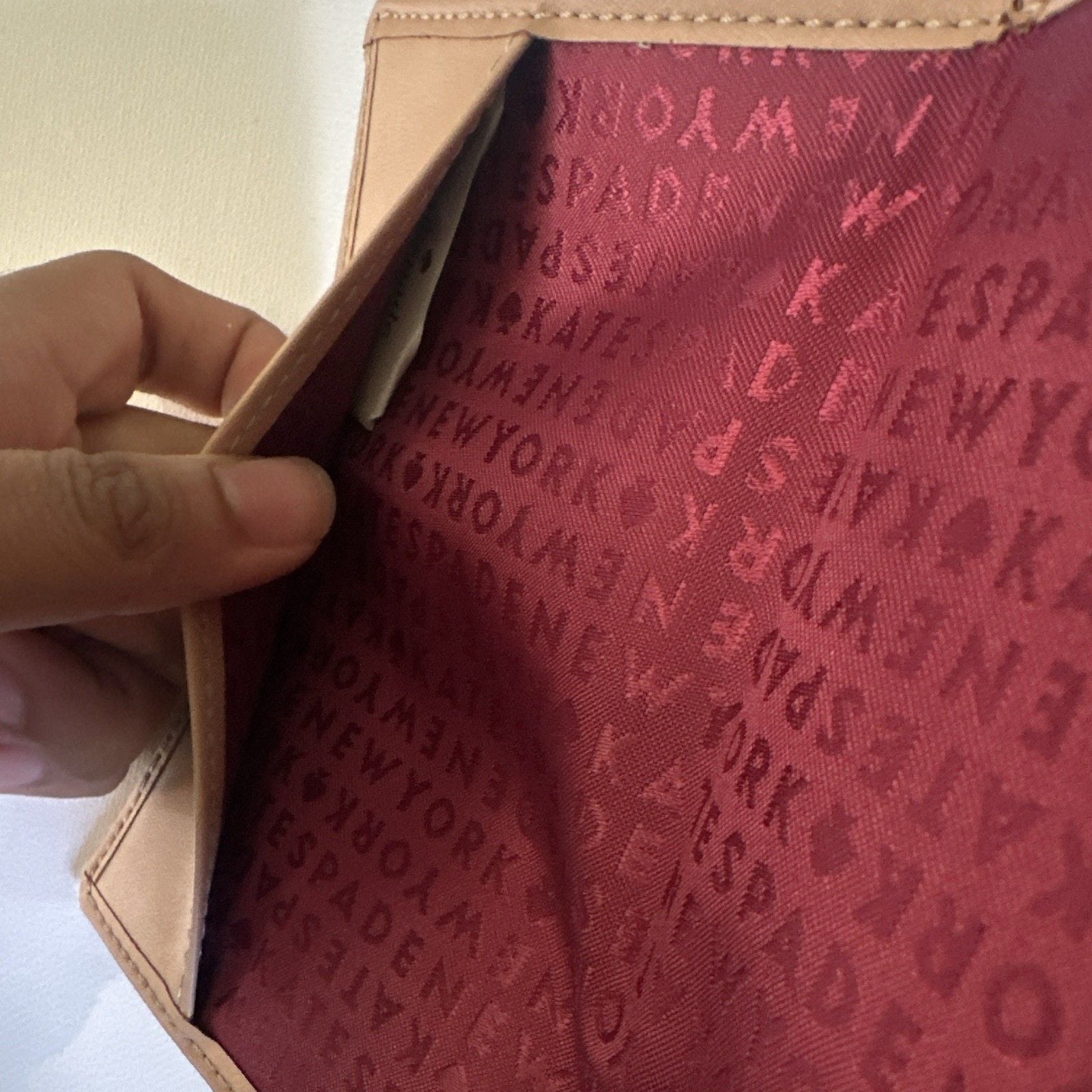 Kate Spade New York Burgundy Leather Passport Holder Type WLRU2615 6
