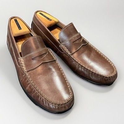 Ecco Men’s Casual Comfort Penny Loafers Chocolate Brown Leather Size 10.5 44 3