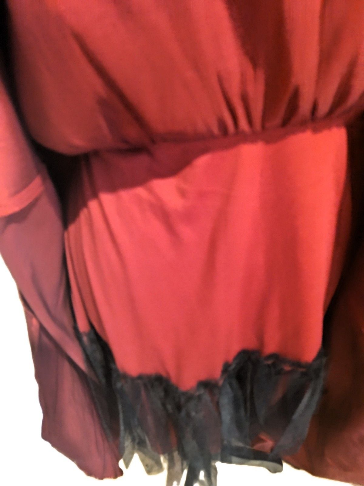 Beautiful B Smart Formal Shiny Red Gown w Waterfall Hem High Low Train SZ 7 5