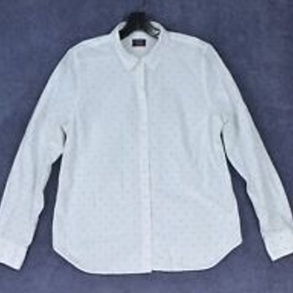 Untuckit Women's Shirt Top Size 10 White Long Sleeve Button Up Cotton