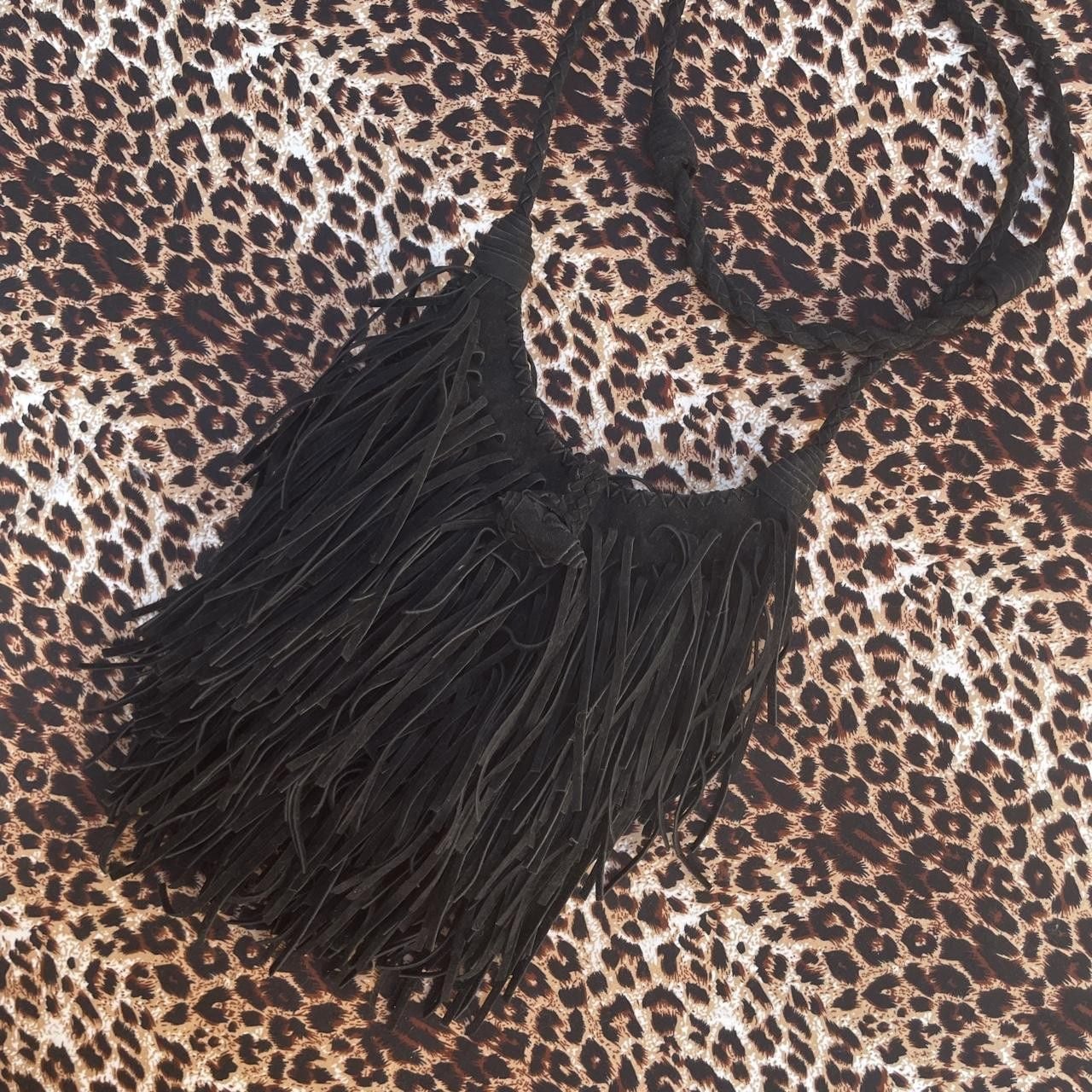 y2k black western fringe purse 3