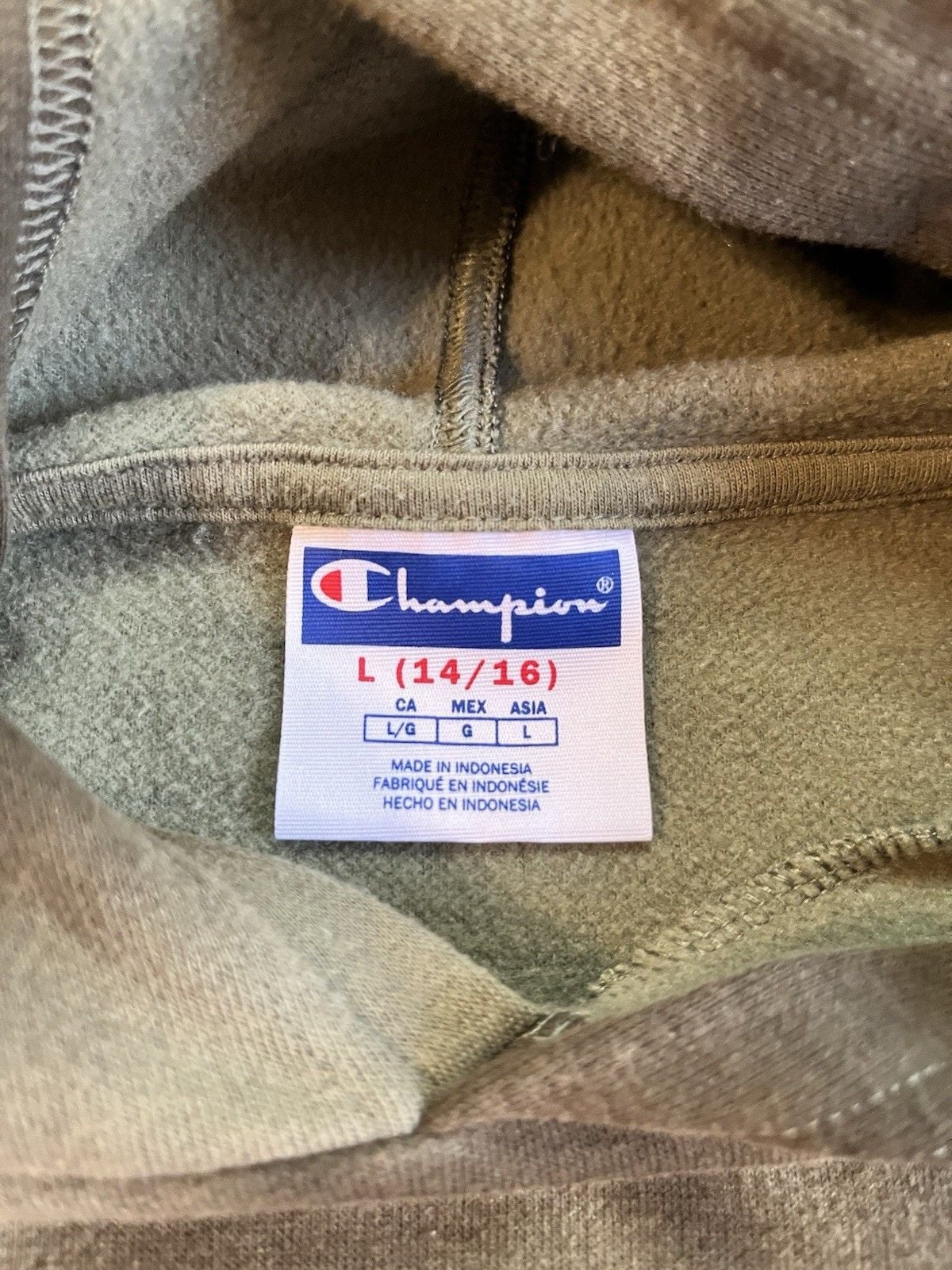 Yth Champion Hoodie Size L (14/16) Green Tie Dye Pullover Sweatshirt Fall Winter 7
