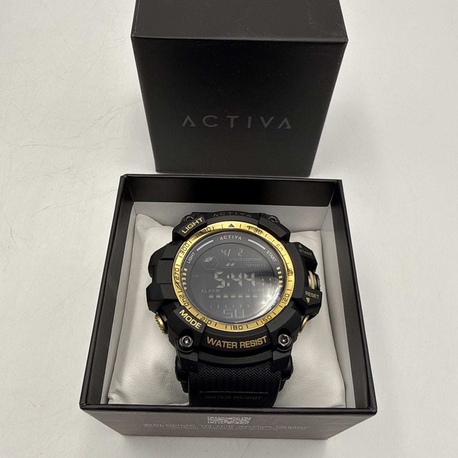 Activa by Invicta ACW8020-004 Men’s Black Gold Digital Sport Watch 56mm NIB 2
