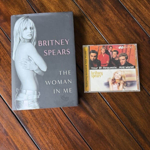 Britney Spears The Woman in Me Hardcover + NSYNC McDonald’s 2000 Promo CD Y2K