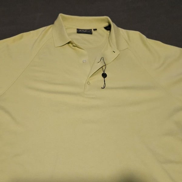 Bobby Jones Players Golf Polo Size L Riviara Golf Club Yellow/ Green Golfing New