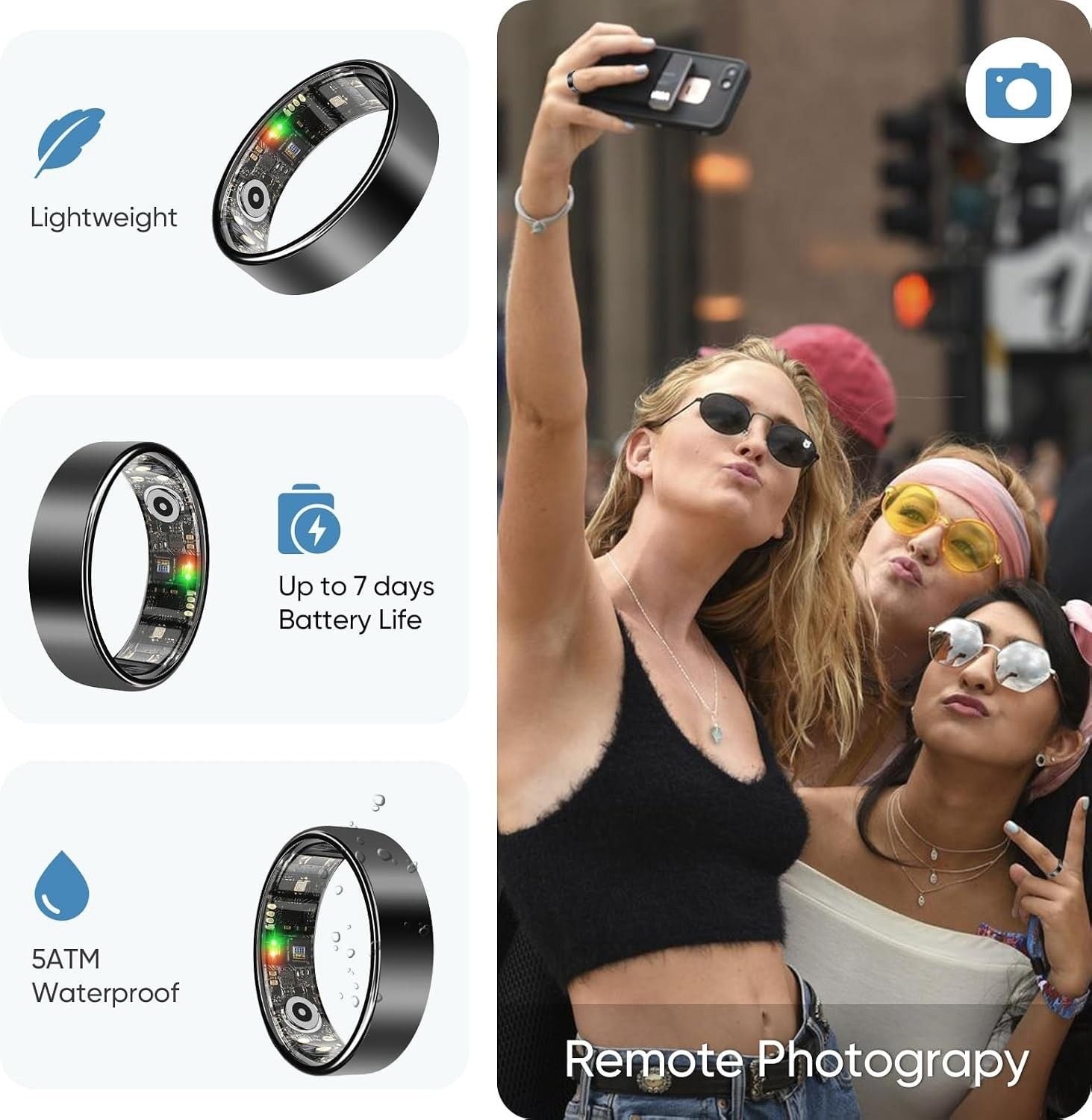 BENIO Gen2 Smart Ring for Women Men Sleep Health Fitness Tracker size #11 6