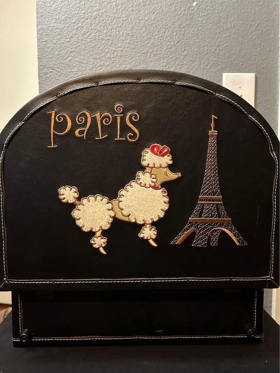 Vintage Paris Poodle Handbag Leather DOUBLE THE SIZE 2