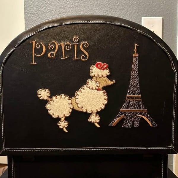 Vintage Paris Poodle Handbag Leather DOUBLE THE SIZE