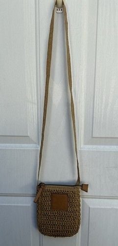 NWOT Sonoma Goods For Life Rectangular Straw Crossbody Boho Minimalist Resort 10