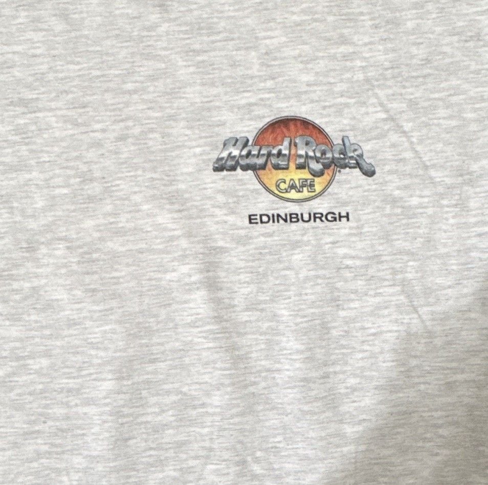 Hard Rock Cafe Edinburgh Gray Short Sleeve T-Shirt Rock & Pop Music Size L 3