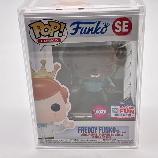 Freddy Funko as Wolfman Flocked FunDays Box of Fun SE 1000 Funko Pop Protector