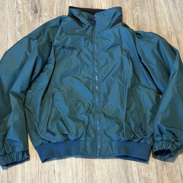 RARE VTG 2004 COLUMBIA FALMOUTH PARKA GREEN BLACK FLEECE JACKET MEN L Japan LL