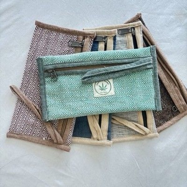 Nepal Hemp Pouch | Natural Eco-Friendly Small Storage Bag | Boho Travel Wallet