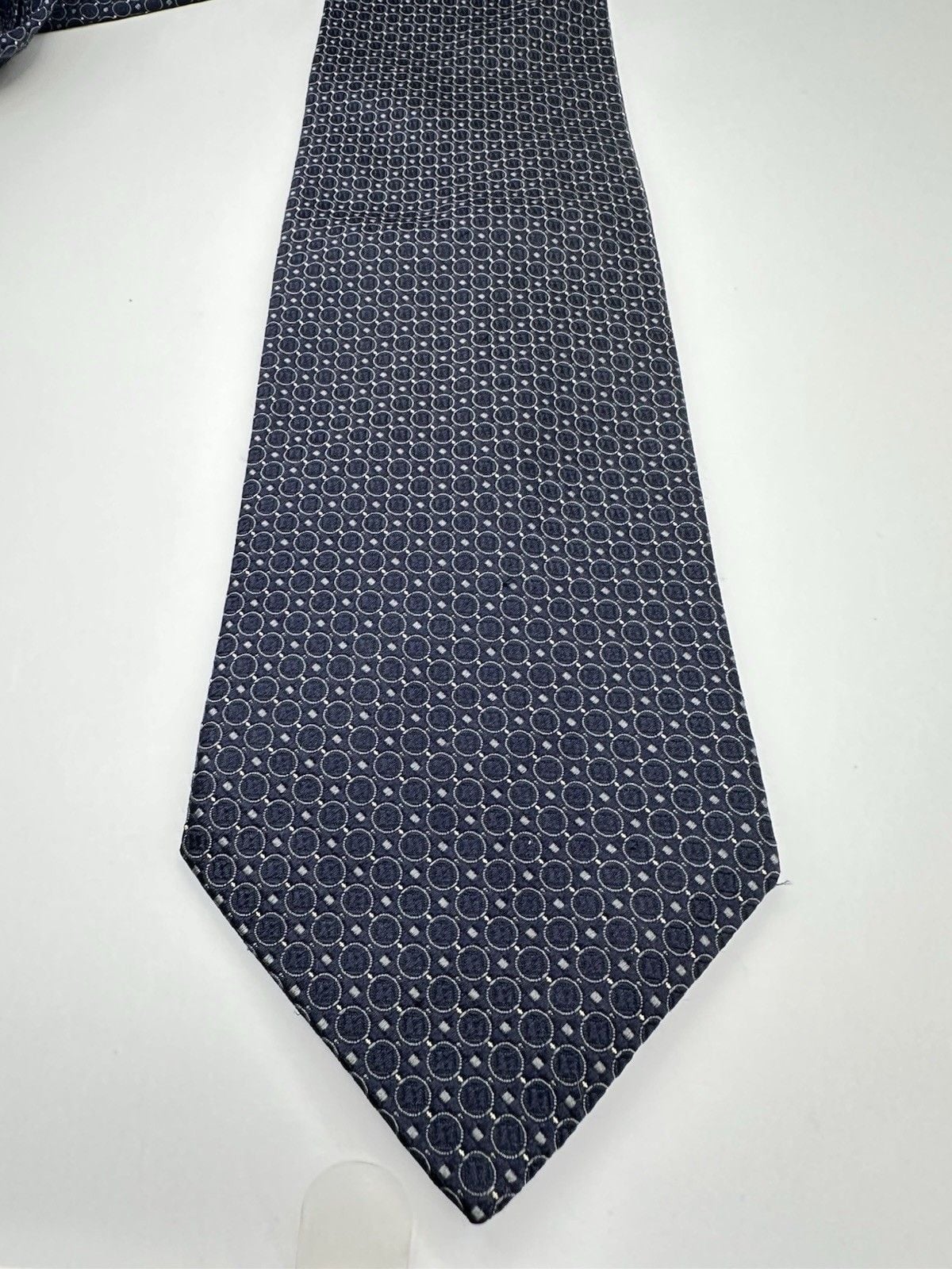 Armani Collezioni Mens Necktie Navy Blue Polka Dot Made in Italy Designer 9