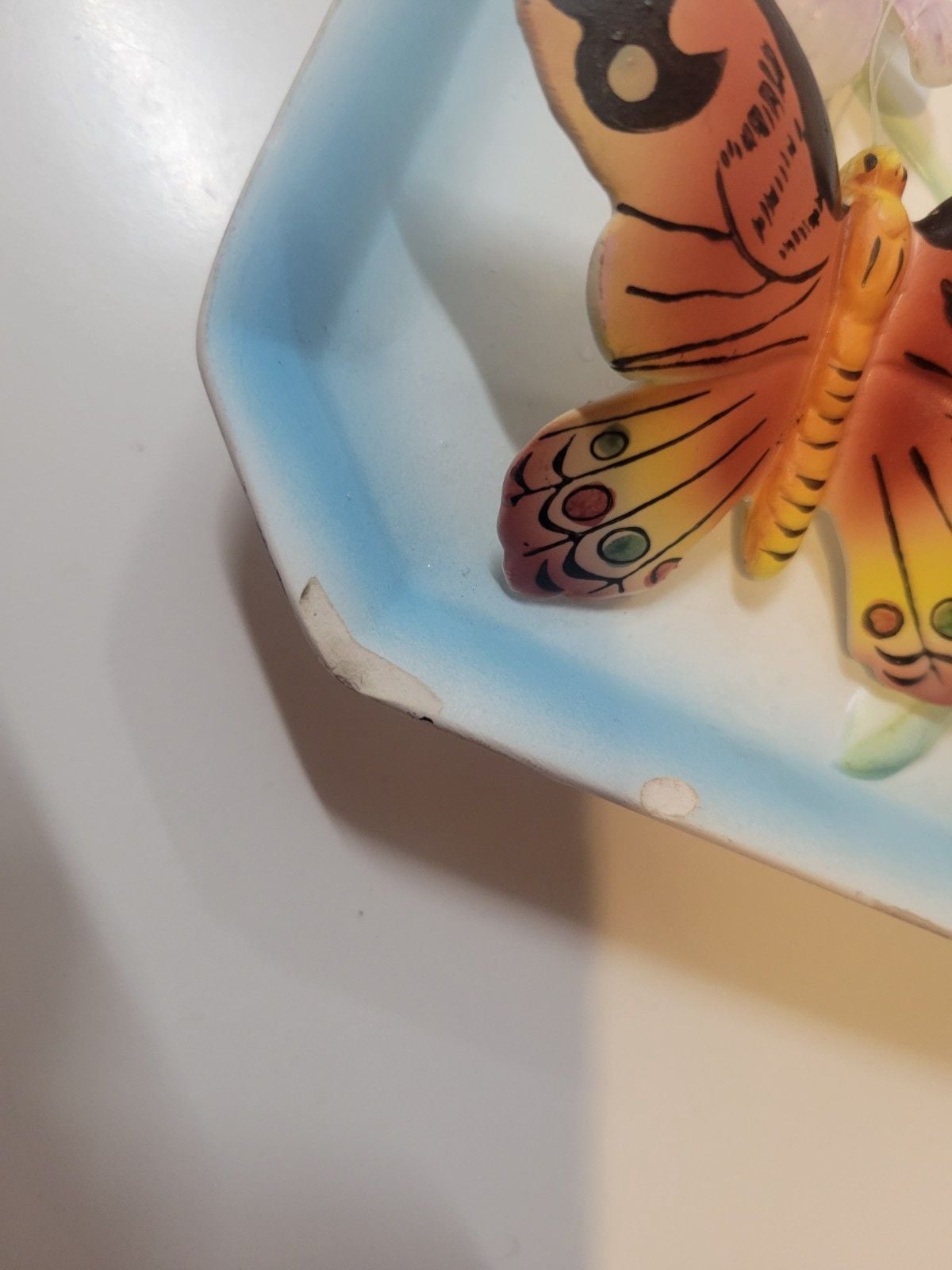 Vintage Napco 1960 Monarch Butterfly Trinket Dish 7