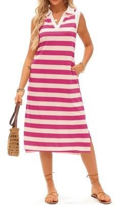 AlvaQ Womens Summer Dresses 2025 V Neck Sleeveless Casual-SIZE XL 2