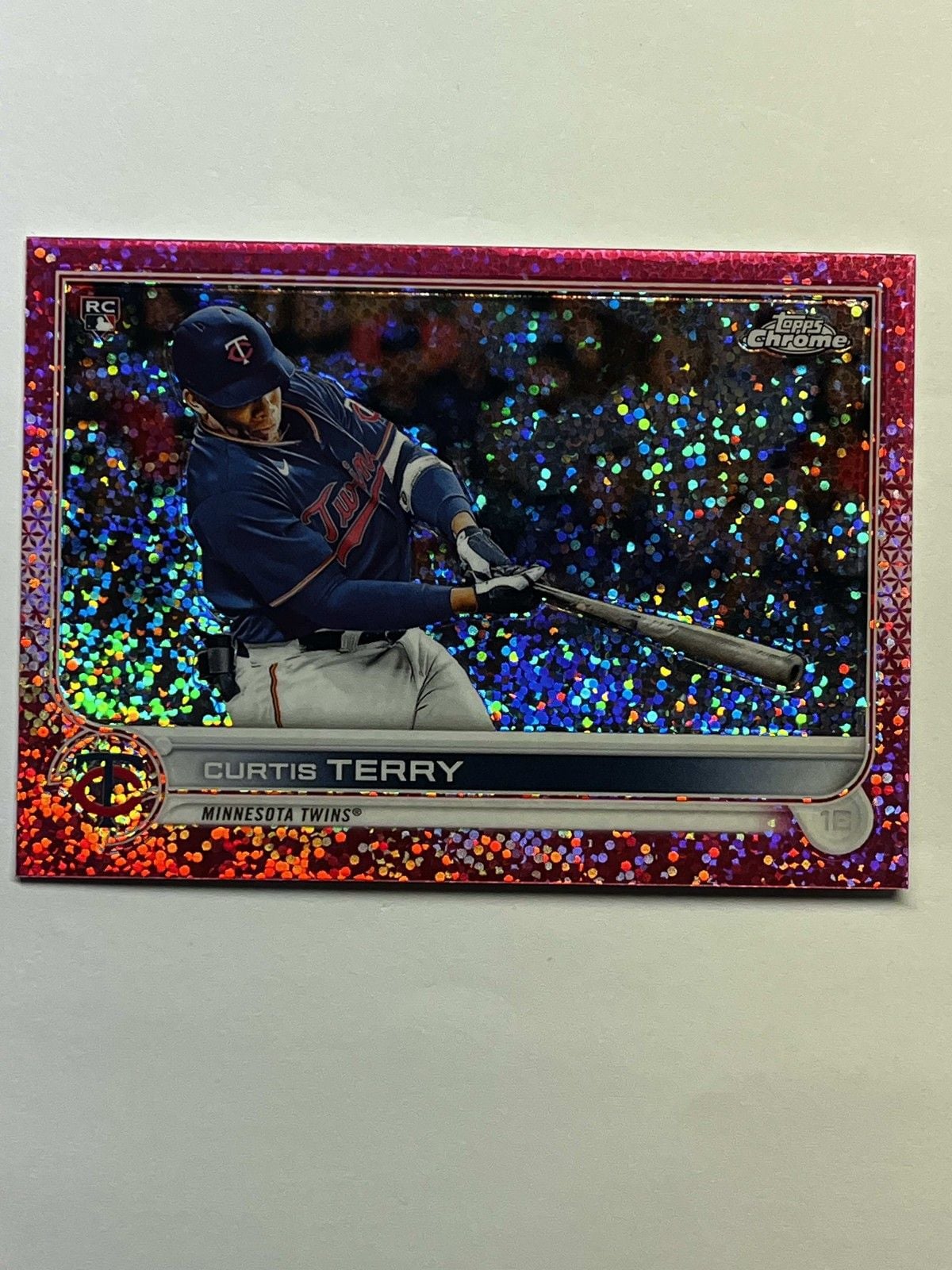 2022 Topps Chrome Magenta Speckle Refractor /350 Curtis Terry #68 RC Twins 1
