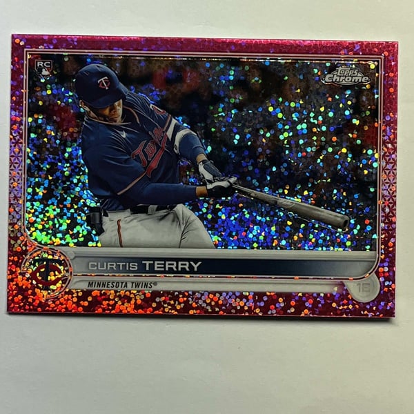 2022 Topps Chrome Magenta Speckle Refractor /350 Curtis Terry #68 RC Twins