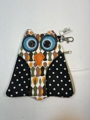 Ganz Quilted Canvas Owl Coin Purse Key Chain Handmade Key Hook GIFT NWT 2