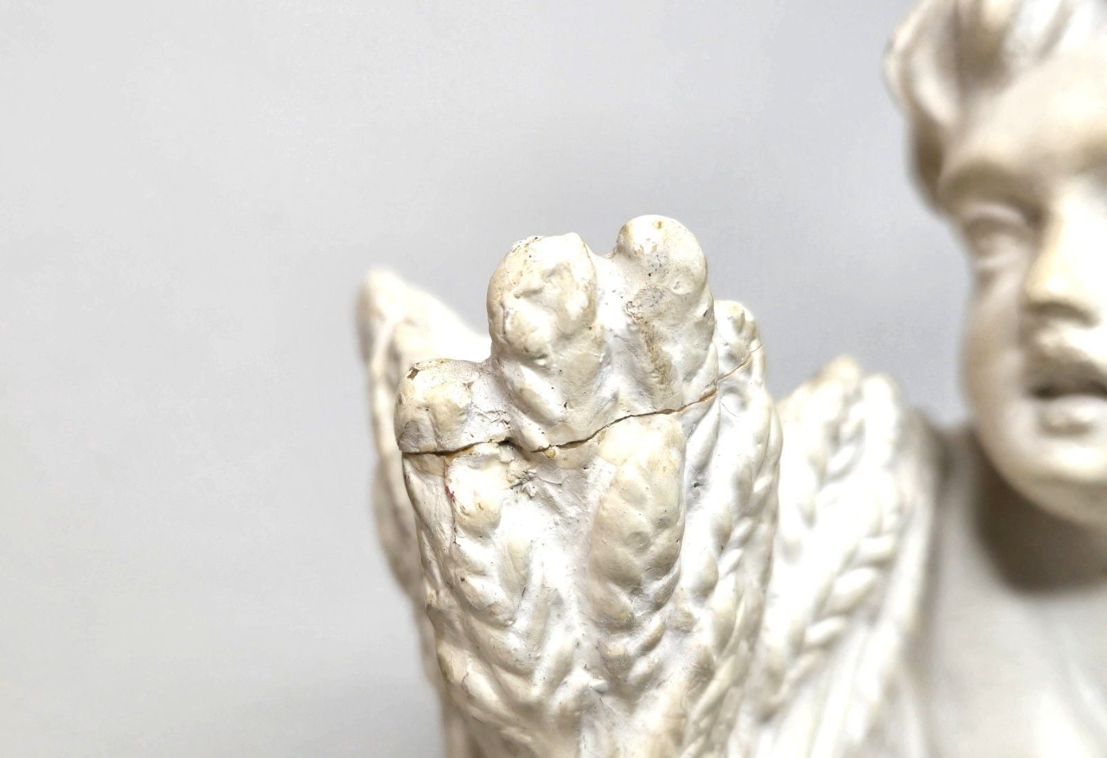 Vintage BORGHESE Niepolds ~ Chalk Putti Bookends ~ Cherubs Harvesting Wheat 10