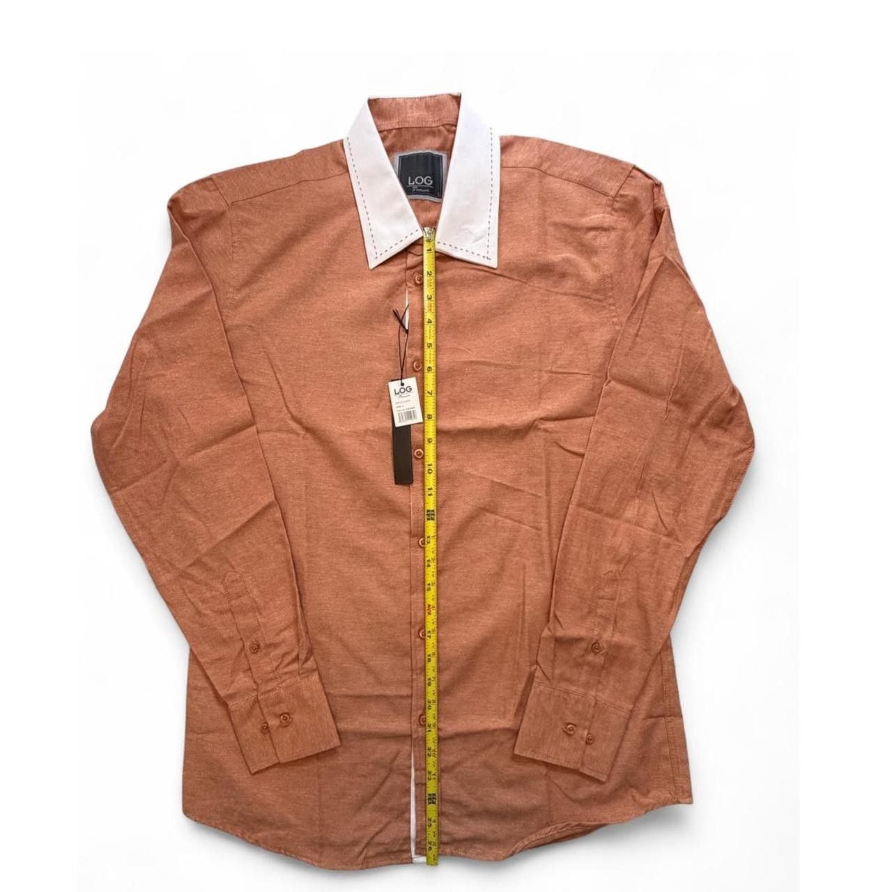 LOG Wear Mens Orange button long sleeve Shirt size large dimensions are in the pictures Brand new with tags 3