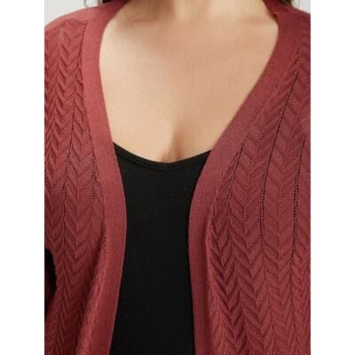 Plus Size 22 24 3x BloomChic Geometric Plisse Loose Open Front Cardigan shrug 8