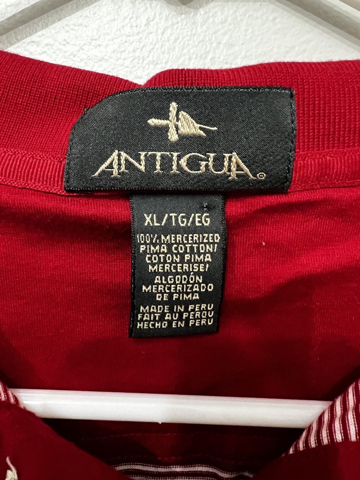 Antigua Buick Open Golf Polo Shirt Men's XL Red striped PGA Tourney 7