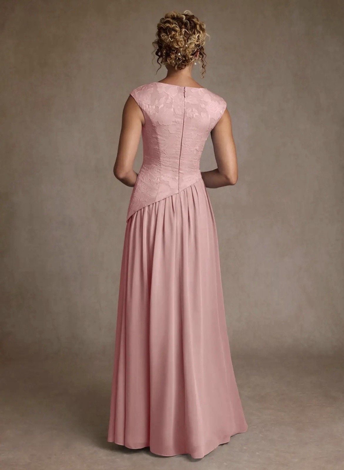 Azazie KalleenDusty Rose A-Line Pleated Chiffon Dress 3