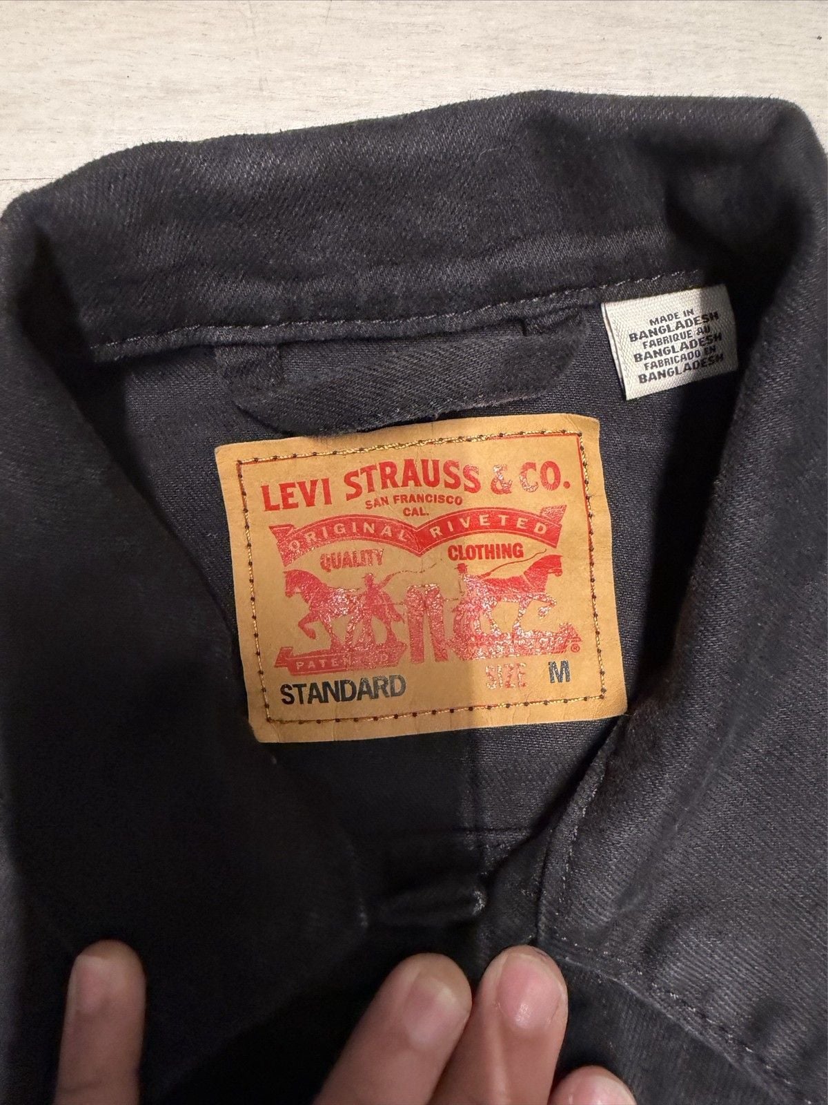 Levi Strauss & Co. Made & Crafted Trucker Jacket Men's M Black Denim 3
