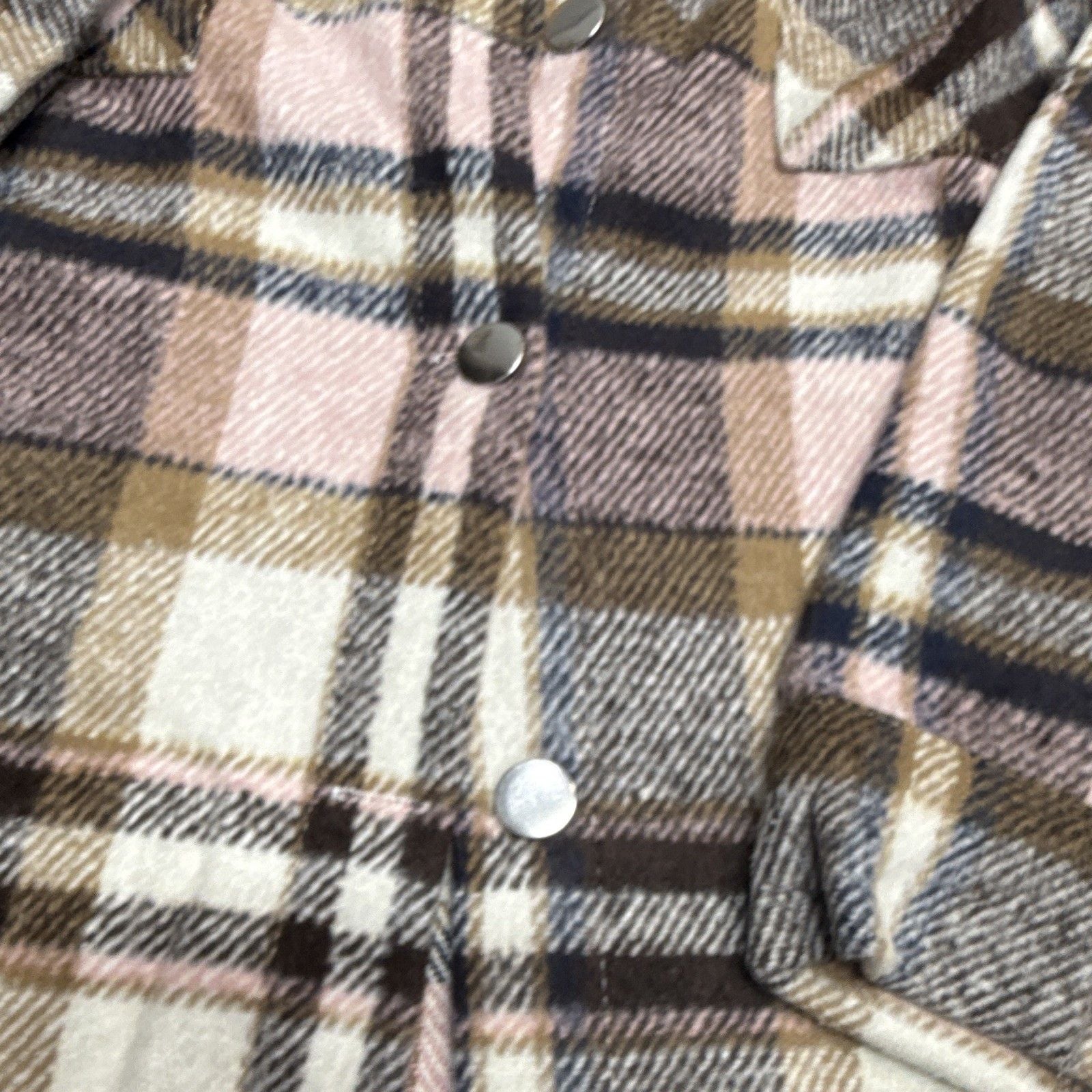 Women's Multicolor Plaid Button-Up Collared Long Sleeve Shirt M Cotton Blend 9