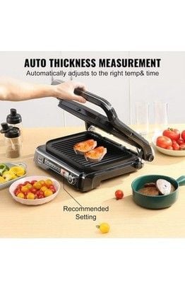 Gevi 7 in 1 Electric Contact Grill,1800W Indoor Press Griddle,Stainless Steel 3