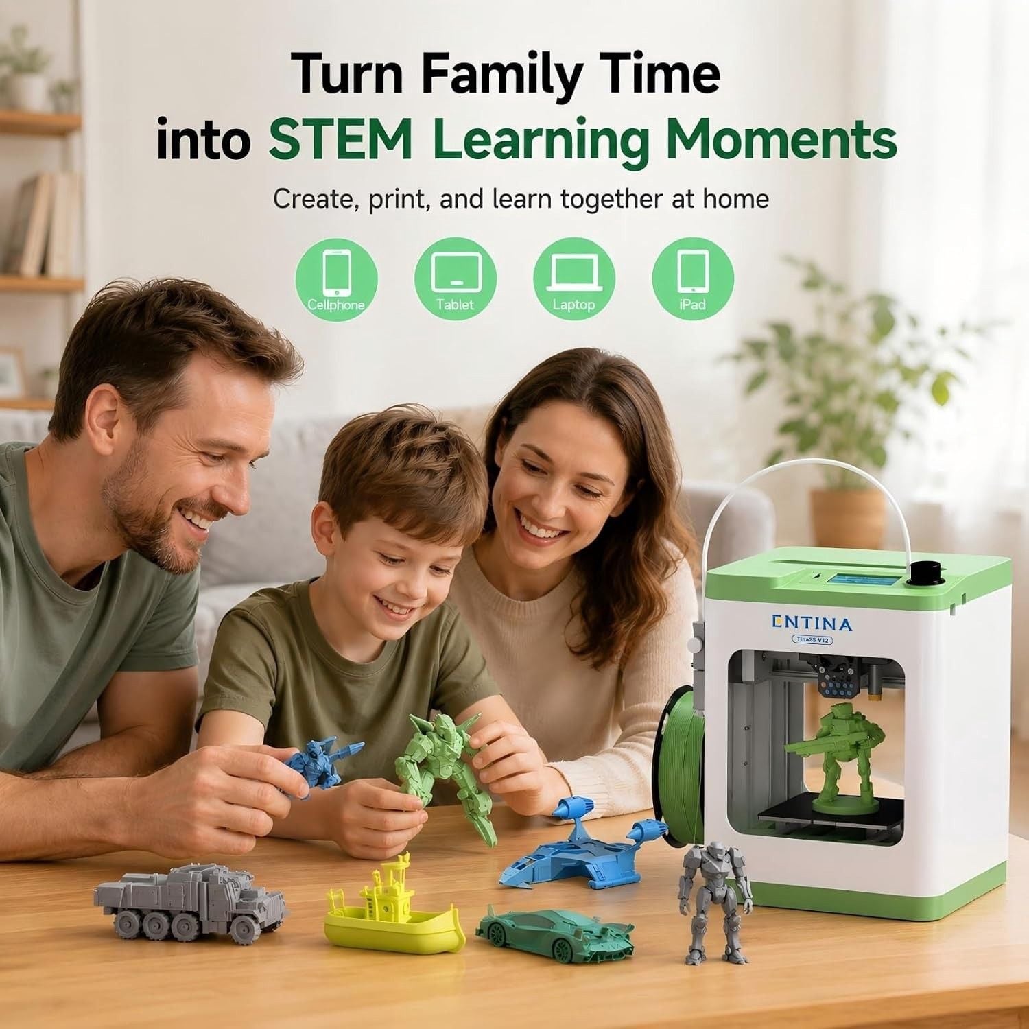 Entina Tina2S 3D Printer with WiFi Cloud Printing, Huge Library, Fully Assembled 8